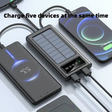 Xiaomi 200000mAh Ultra-Large Capacity Power Bank Solar Charging PowerBank Come With Four Wires Suitable For Samsung Apple Huawei