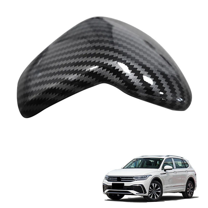 Carbon Fiber Gear Head Knob Shift Cover Trim Gear Shift Knob Shifter Lever Cover Decoration for Tiguan L 2021 2022