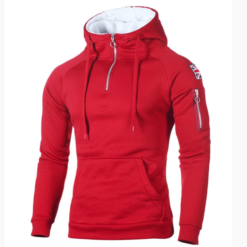 2023 new New men hooded fleece zip hoodie men thick solid color sweatshirt mens casual hoodies sportswear hooded sweatshirts