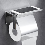 Toilet Paper Holders Space Aluminum Wall Mounted Rolling Tissue Hanger For Phone Tray Storage Rack WC Shelf Bathroom Accessories