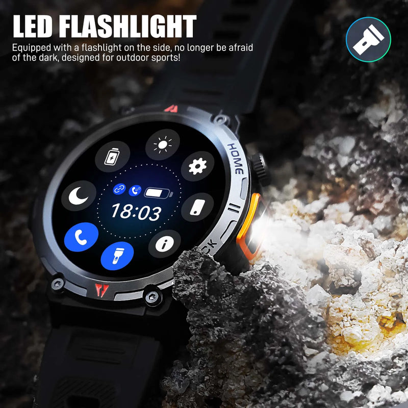 EIGIIS Smart Watch KE3 3ATM Waterproof Sport Genuine Original Design Men Bluetooth Call Health Monitor With Flashlight