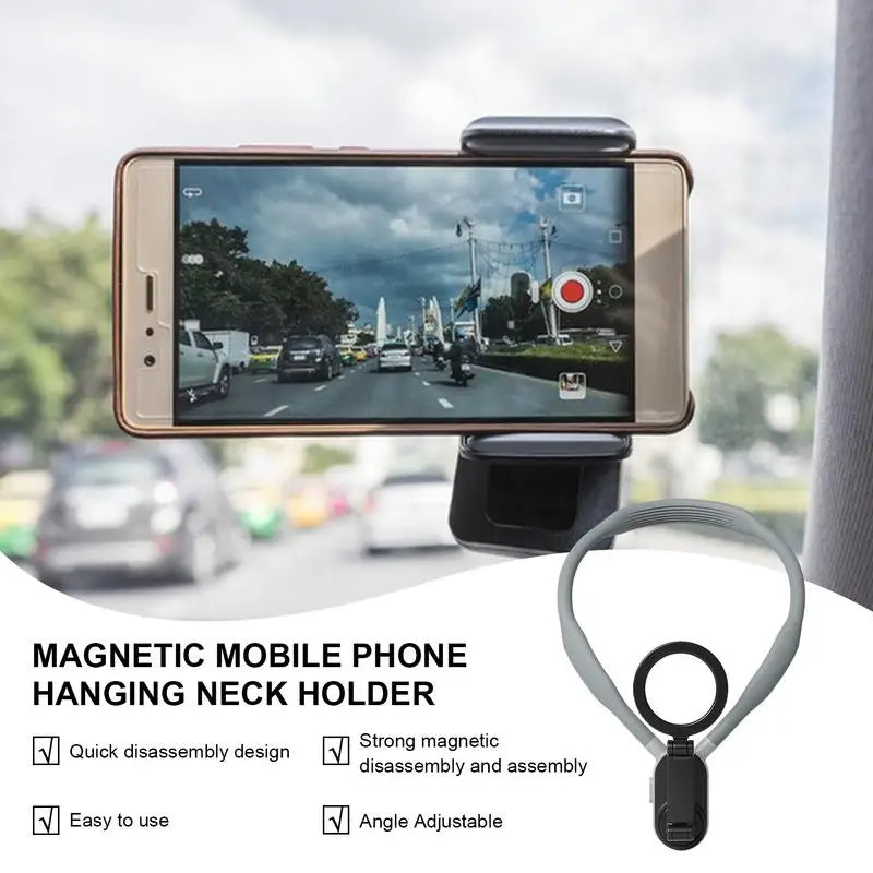 Magnetic Neck Hanging Mount Holder Wearable Lazy Phone Bracket Stand for Action Camera Video Shooting Accessories